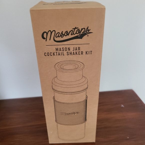 Masontops Turquoise Mason Jar Cocktail Shaker Kit w/ Multi-Functional tool - Picture 1 of 5